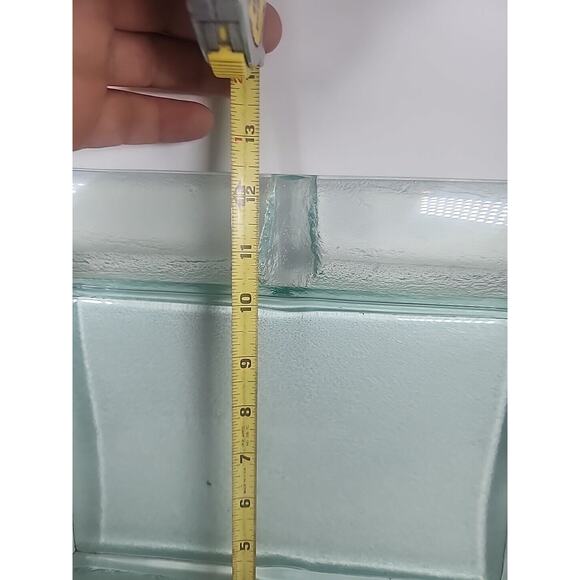 Glass rectangular ashtray-6 channel Blue/green mid century modern 16.25x12.5 - Picture 6 of 6